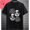 Unisexs Funny Comedy  Tragedy Masks  White Roses Art Graphic Tshirt Shortsleeve Pure Cotton Fashion Streetwear Casual Tshirt