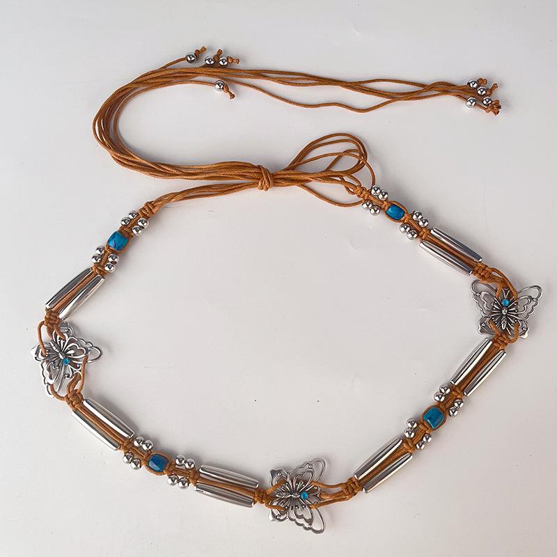 

Этнический стиль украшение на талию богемный женский пояс с платьем вощеный шнур бабочка женский пояс