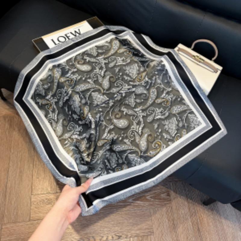 Silk scarf 71 * 71 imitation silk square scarf Korean atmosphere neck silk scarf flower pattern flower polka dot scarf