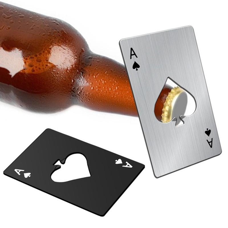 Creative Poker Card Shaped Beer Opener Stainless Steel Home Tool