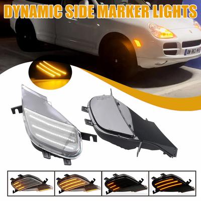 1Pair Repeater Blinker Dynamic Amber LED Turn Signal Indicator Lights for Porsche Cayenne 955 2003-2006 Car Styling