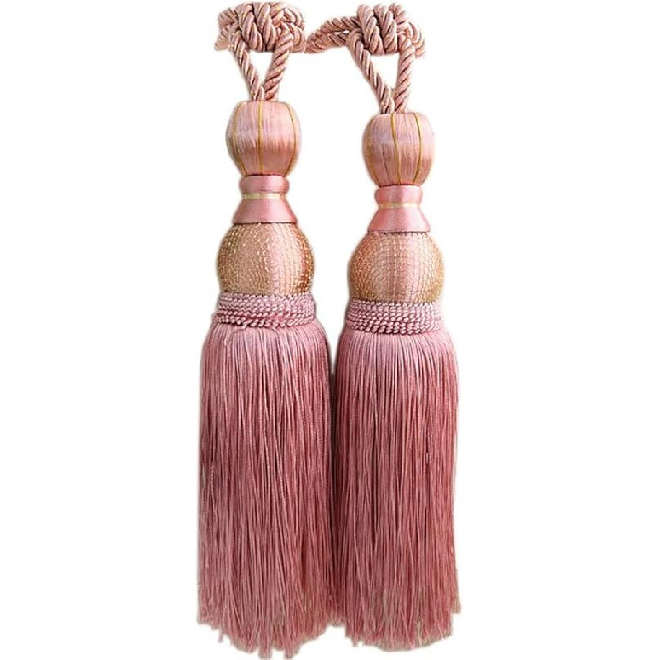 1 Pair Simple Elegant Curtain Cord Tie Drape Holdback Bedroom Curtain Buckle (Wine Red)