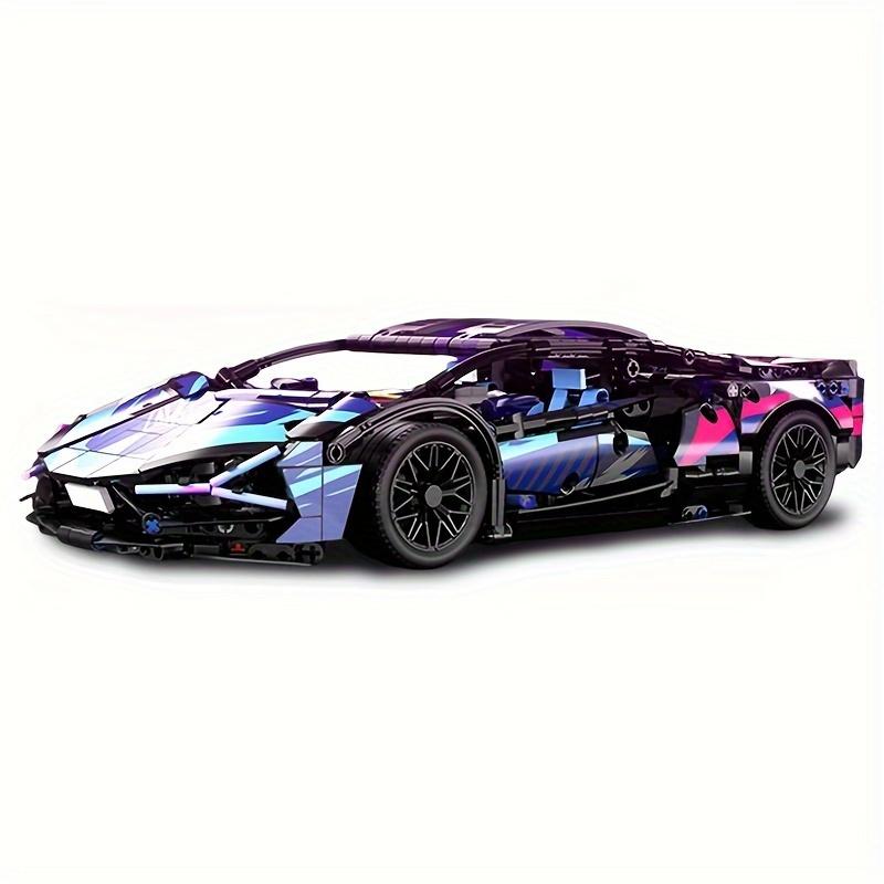 

1:14 Scale Sports Car Model Building Blocks Kit, Спортивные автомобили Building Blocks и Игрушка-конструктор, Взрослые коллекционные модели автомобилей Набор для сборки, Подарок фиолетовый