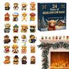 24-Day Highland Cow Christmas Countdown Calendar Mini 3D Highland Cow Figurine Christmas Gift Christmas Tree Cow Pendant