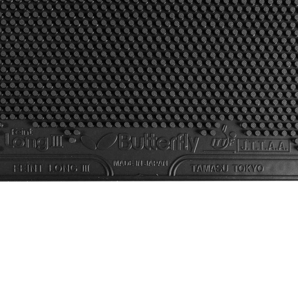 Butterfly Table Tennis Feint High Rubber, LONG3, Grain, 00320, Black, Ultra-Thin
