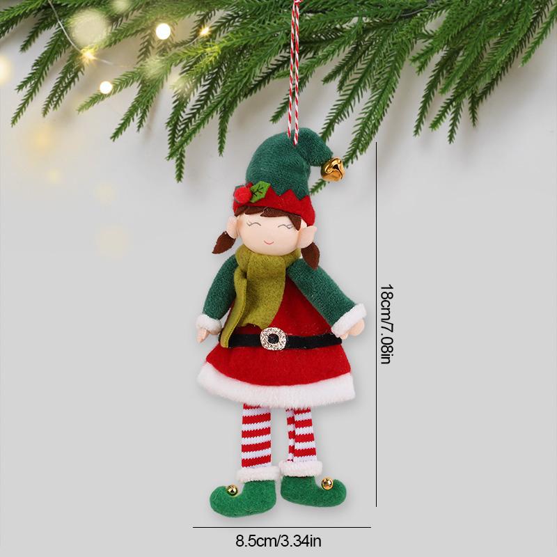 

2025 Рождественские куклы эльфы Подвесное украшение Рождественская елка Мальчик Девочка Эльф Подвески Санта Клауса Украшение для дома Детский подарок на новогоднюю вечеринку