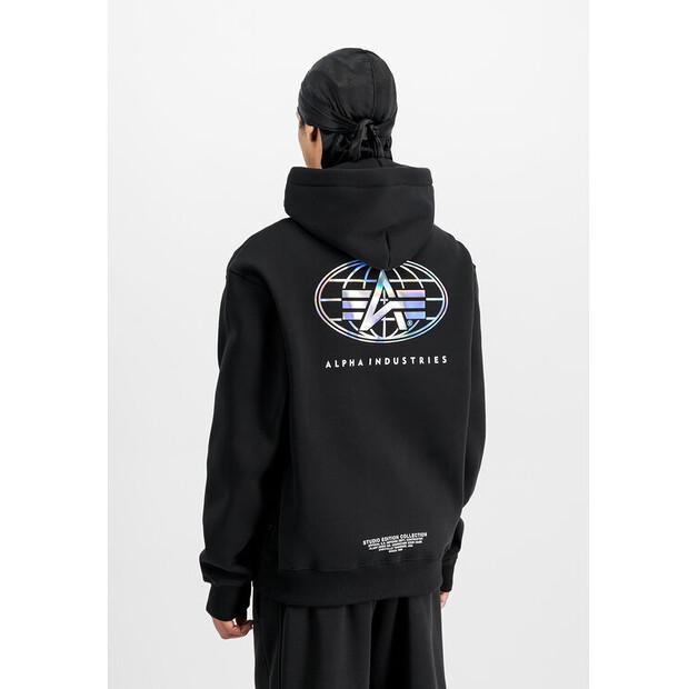 Худи Alpha Industries World Logo Metallic Backprint Hoodie