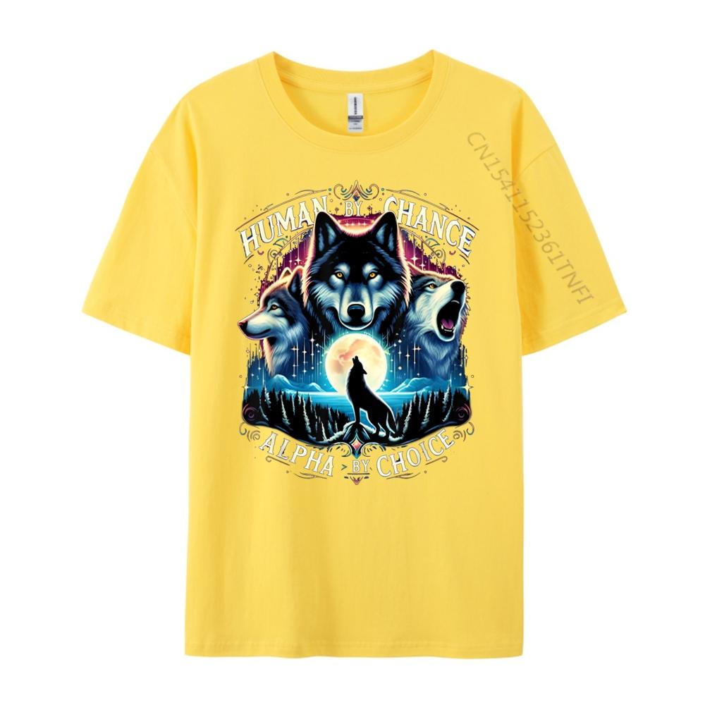 Human By Chance Alpha By Choice Cool Wolves Funny Wolf Meme Anime T Shirts Halloween Tee Shirt