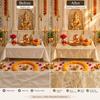 Ivory Brocade Silk Luxurious Rectangular Chowki Cover 18x24 Inches | Puja Chowki, Bajot, Patiya, Peedha,Ganpati Chowki, Puja Platform, Puja Table