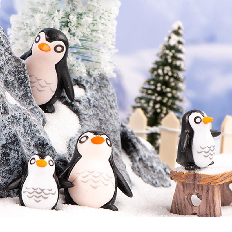 Mini Penguin Miniature Figures For Fairy Garden Gnomes Moss Terrariums Decoration Cake Topper