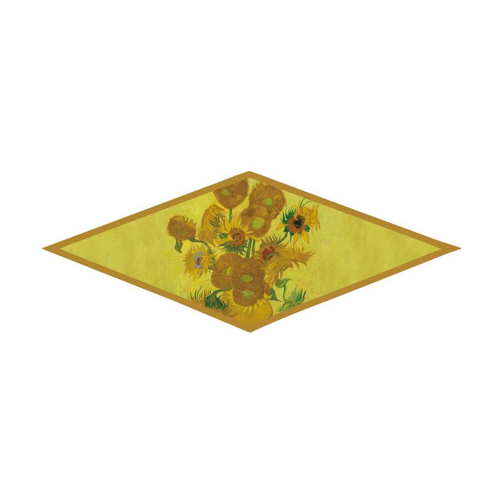 2023 Van Gogh Oil Painting Diamond Scarf Woman Fashion Silk Scarf Luxury Bandana Headband Hijab Foulard Neckerchief Shawl