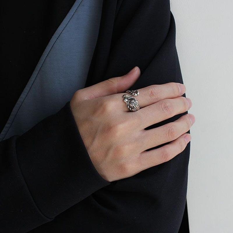 Retro Old Tiger Ring, Male and Female Couple Ring, Zodiac Tiger Ring, Opening Personality Tide Ins Tail