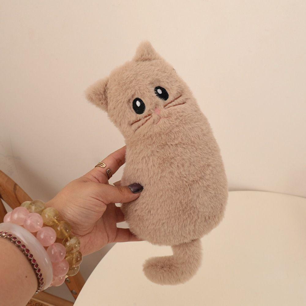 Funny Cat Plush Cat Pencil Case Kawaii Plush Cat Stationer Bag  Student Stationery