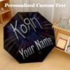 Korn Automatic 8‑ribs Umbrella, Custom Name Text Personalized Folding Umbrella Rain Sun Gift