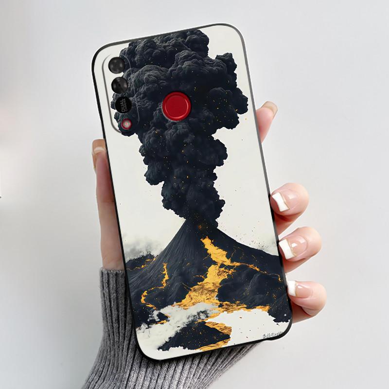 Phone Case For Itel S15/S15 Pro Candy Color Jelly Soft Shockproof Black Cover Trendy Style Painted Pattern Casing