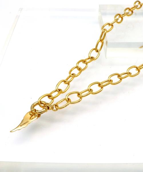 Bonbeau Edge Pendant Bold Chain Necklace Angel Wing Pendant Bold Gold Chain Necklace