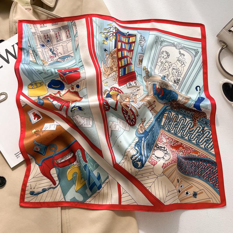 Luxury Brand 100% Real Silk Scarf Women Square Neck Tie Shawls Wraps for Ladies Foulard Scarves Pashmina Female Hijab Bandana