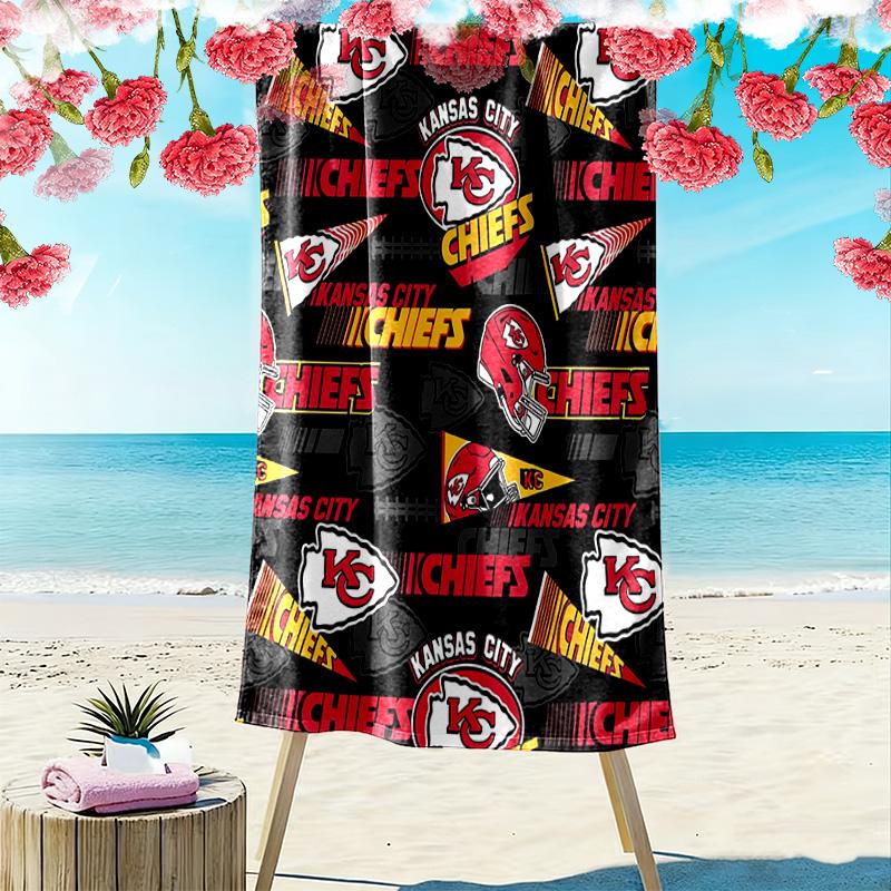 Kansas City Print Beach Towel, Large Soft Quick Dry Towel for Beach Camping Swimming