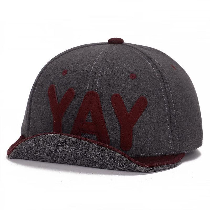 Кепка-бейсболка ZHENYUEQI из смесовой шерсти с буквой YAY