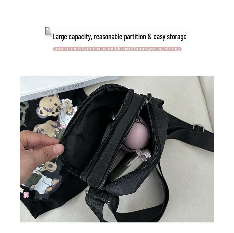 2026 Trendy Korean-Style Unisex Canvas Crossbody Bag: Versatile, Stylish, Compact Square Design