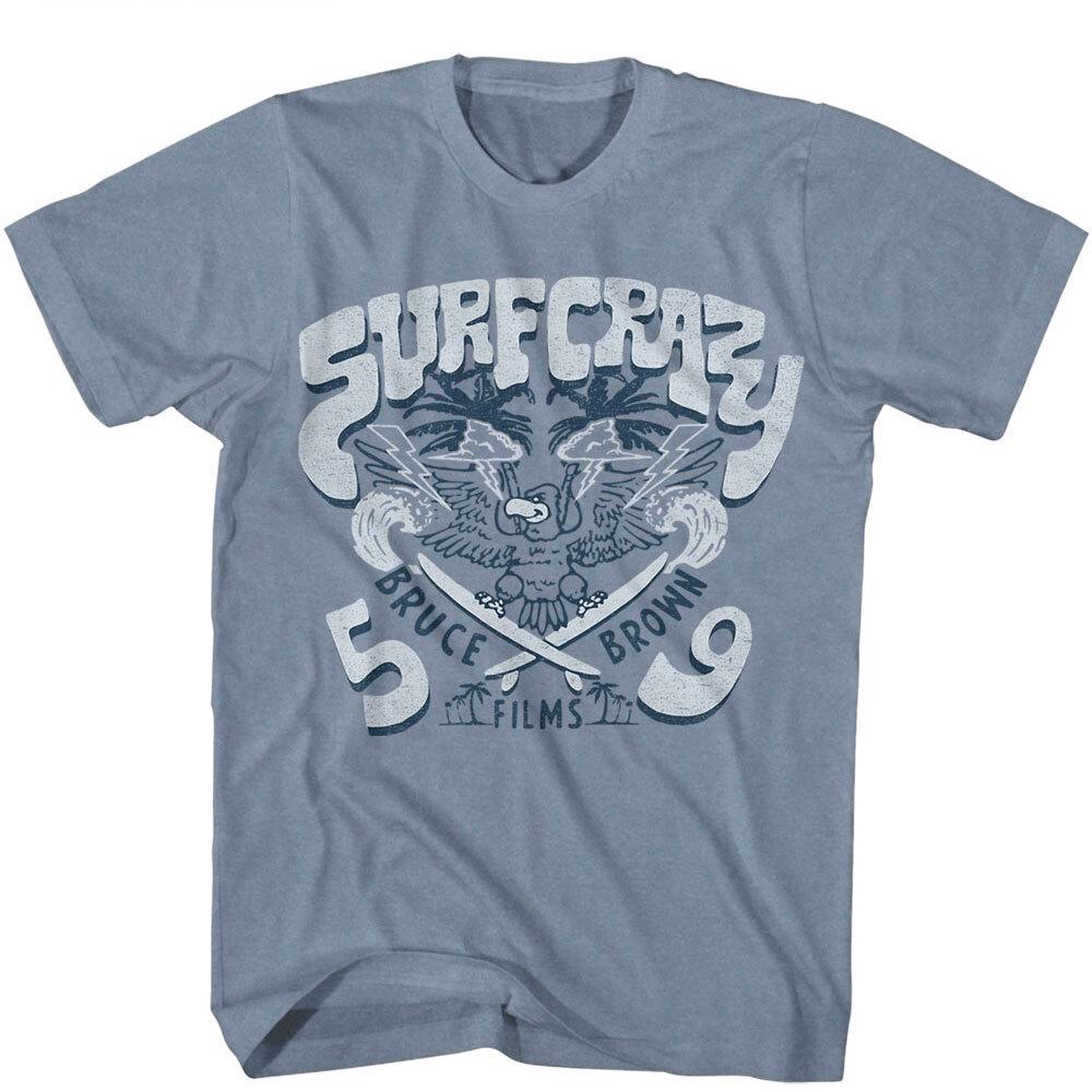 Bruce Brown Films Surf Crazy 59 Eagle Palm Trees Lightning Clouds Men T Shirt S