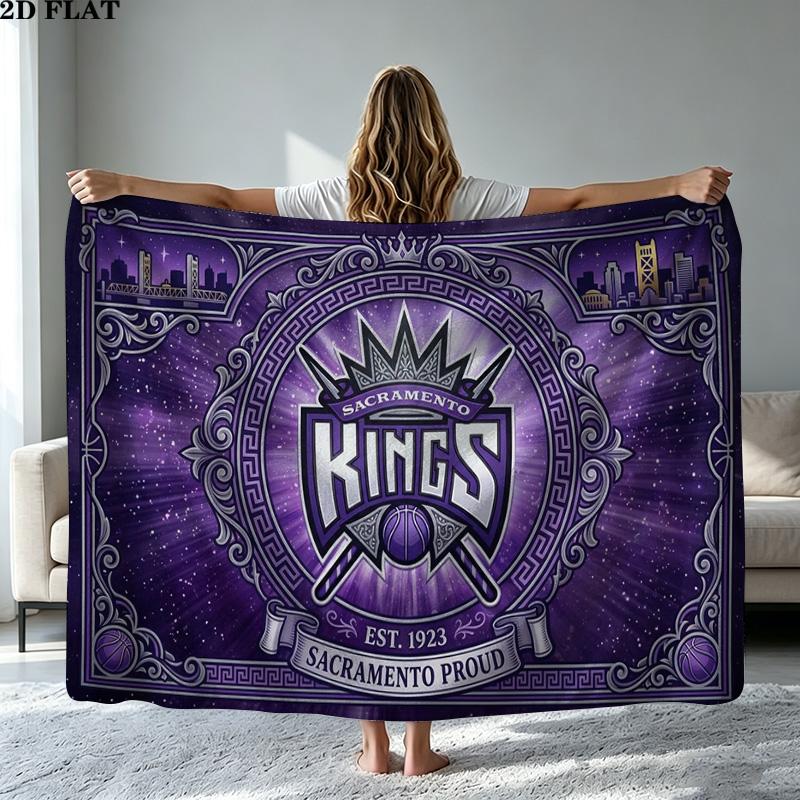 Sacramento Kings Print Flannel Blanket High Quality Warm Comfortable Cover for All Seasons Perfect for Gifts Home Decor