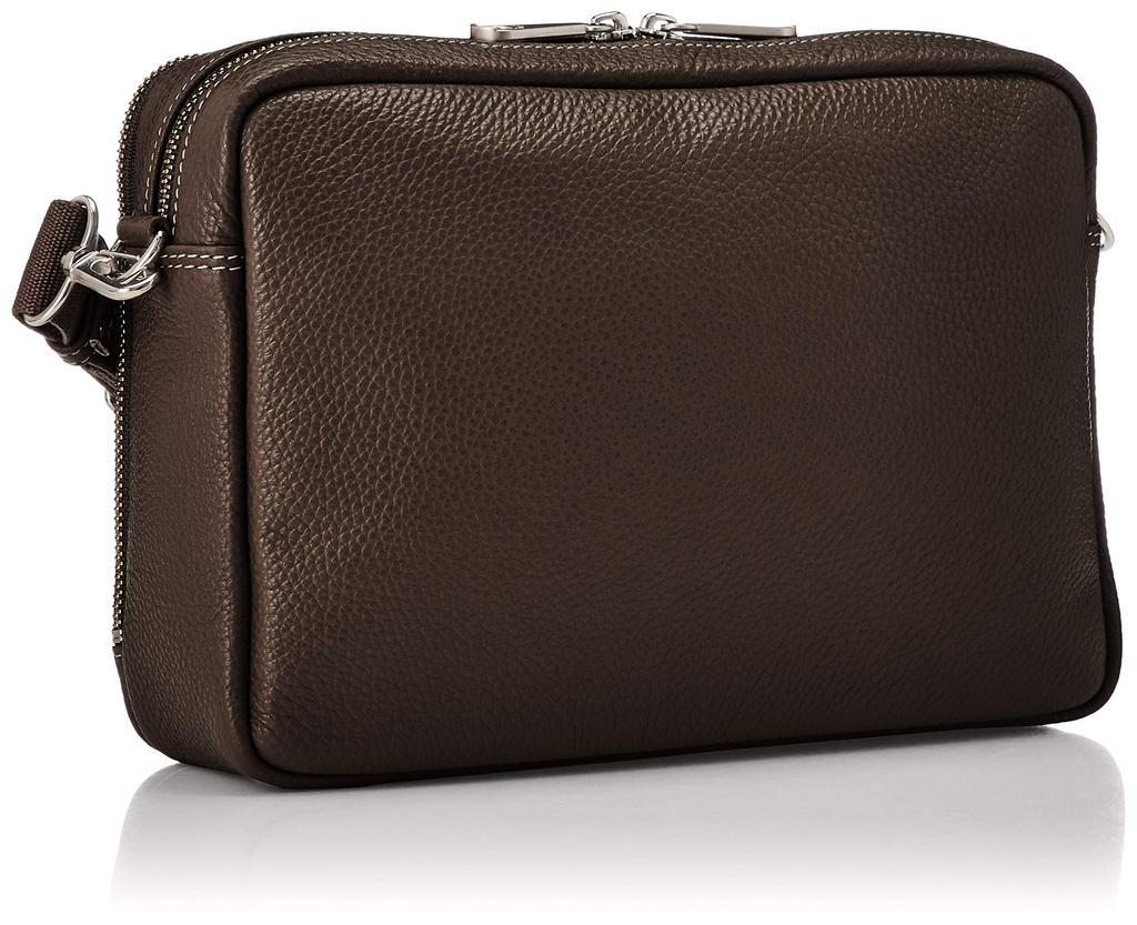 Marco Platform Shoulder Bag, Water-Repellent Italian Leather, 2-Way, Men's, Chocolate