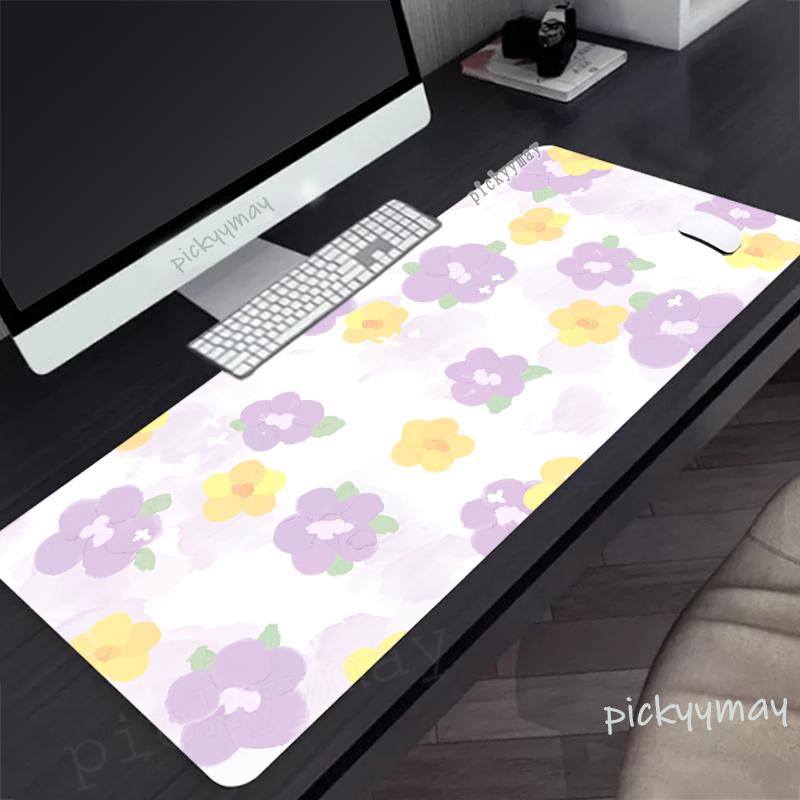 Pink Flowers Large Mouse Mat Gaming Mousepad Big Gamer Mousepads xmm Rubber Keyboard Mats Desk Pad HD Mouse Pads