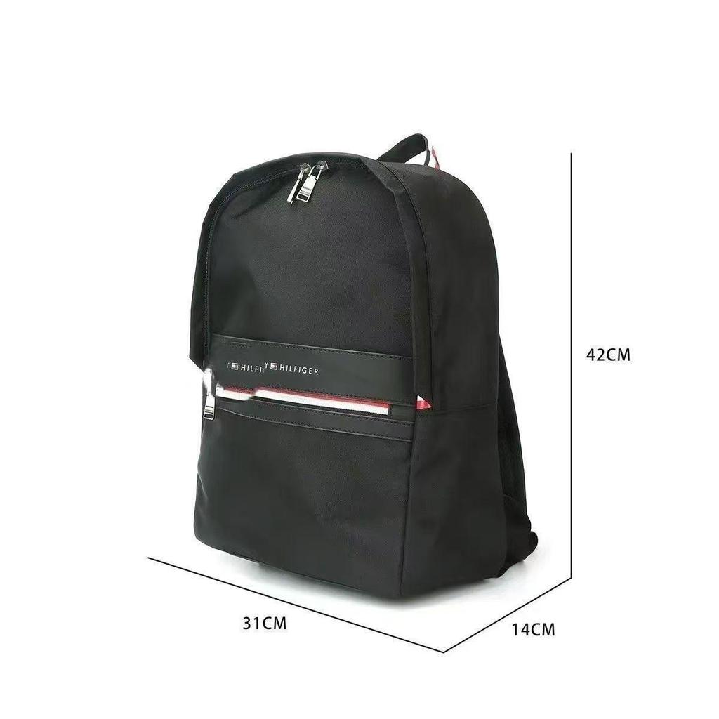 Slim Color Block Canvas Backpack - Unisex, Large Capacity, Lightweight, Casual & Business Use