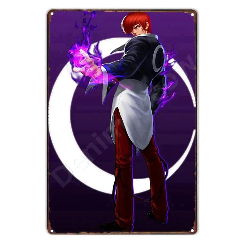 The King Of Fighters Anime Vintage Metal Sign, Wall Art Poster, Fighting Games, Retro Sign For Bar,Club,Man Cave,Home Wall Decor