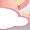 72W Kids Room Cloud Ceiling Light LED Dimmable Bedroom Flush Mount Ceiling Light Acrylic Shade Modern Cartoon Rainbow Pink Large Low Ceiling Lamp for