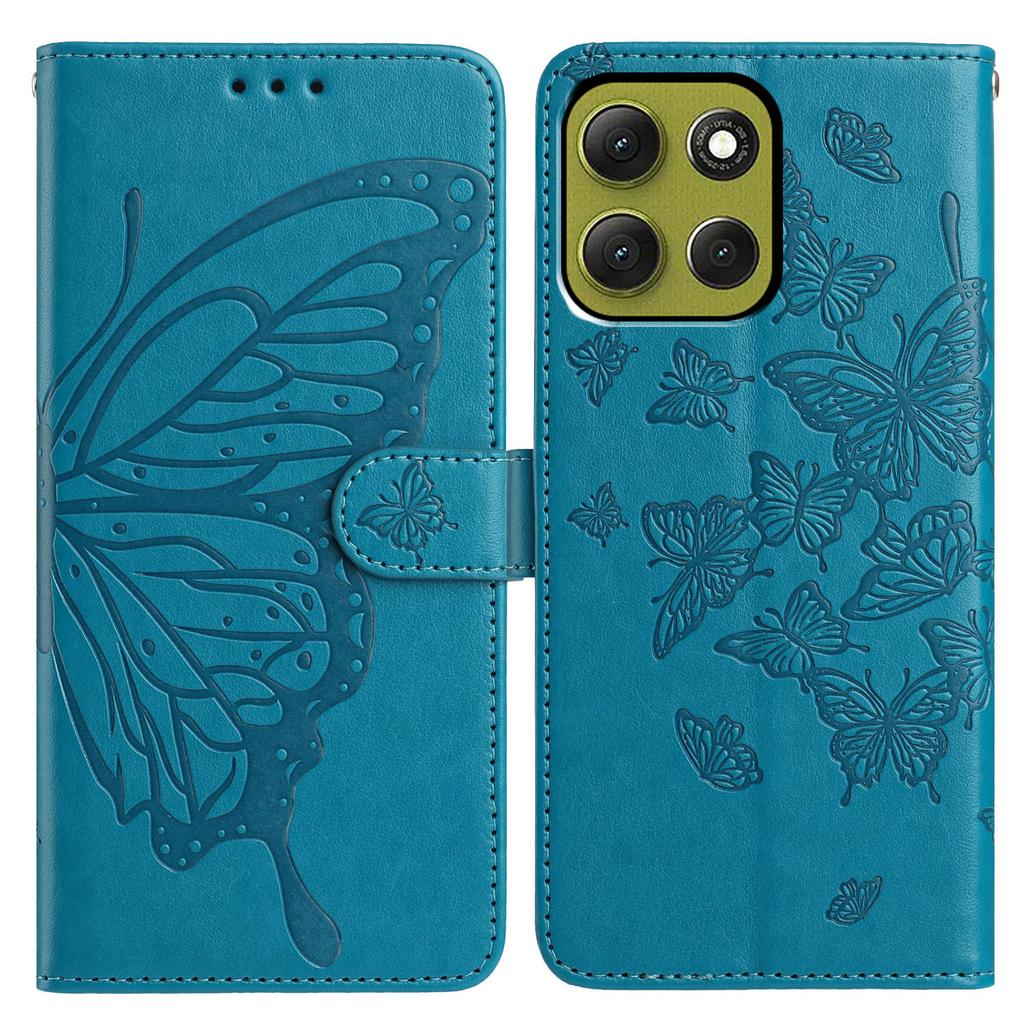 For Motorola Moto G86 5G Case Butterfly Imprinted Wallet Stand PU Leather Flip Phone Cover with Strap