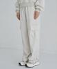 5OML Single-Pleat Wide Cargo Sweatpants (Oatmeal)