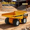 1/64 Mini Alloy Desktop Toy Rc Car Dump Truck Remote Controlled Trucks Model Engineering Vehicle Tabletop Collection Gift Boys