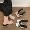 Fashion 2025 Summer Women Clip Toe Slippers Fashion Dress Slide Shoes Ladies Elegant High Heel Footwear