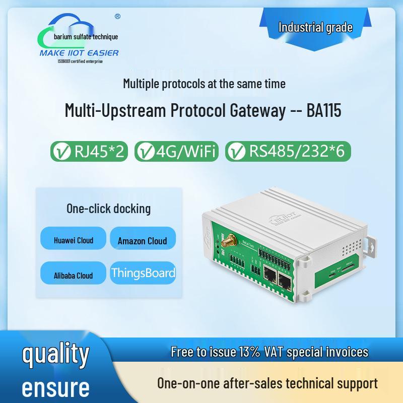 Barium Rhenium BA115: 6-Port Modbus to MQTT with TLS/SSL and VPN Encryption