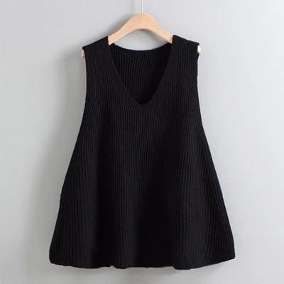 Maglione Pullover in Maglia da Donna per Primavera e Autunno Design Senza Maniche Scollo a V Maglia Sottogiacca