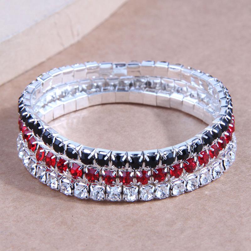 Accessoires, Partyschmuck, Strass-Armband, einreihiges Klauenkettenarmband mit Volldiamanten für Damen