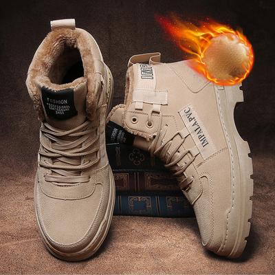 Nuevo Otoño e Invierno, además de botas altas de terciopelo cálidas para hombres, botas Martin para exteriores, zapatos casuales antideslizantes