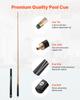 VEVOR Pool Cue, 1447.8mm Jointed Snooker Cue, Snooker Cues Stick with Extension Rod & 9.7mm Leather Tip
