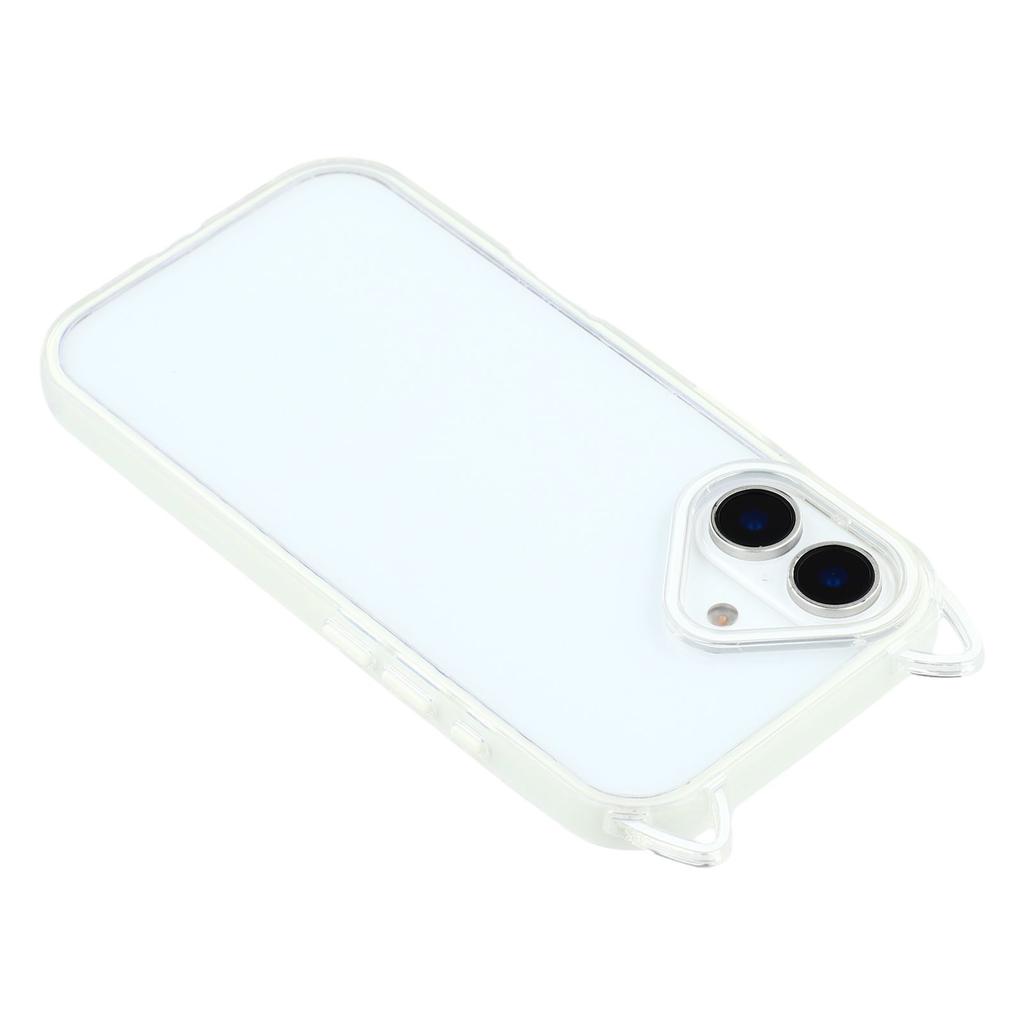 For iPhone 16 Plus Case Cat Ear Design TPU + Acrylic Clear Phone Back Cover