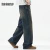 Mark Fairwhale Men's Retro Distressed Loose Straight-Leg Jeans