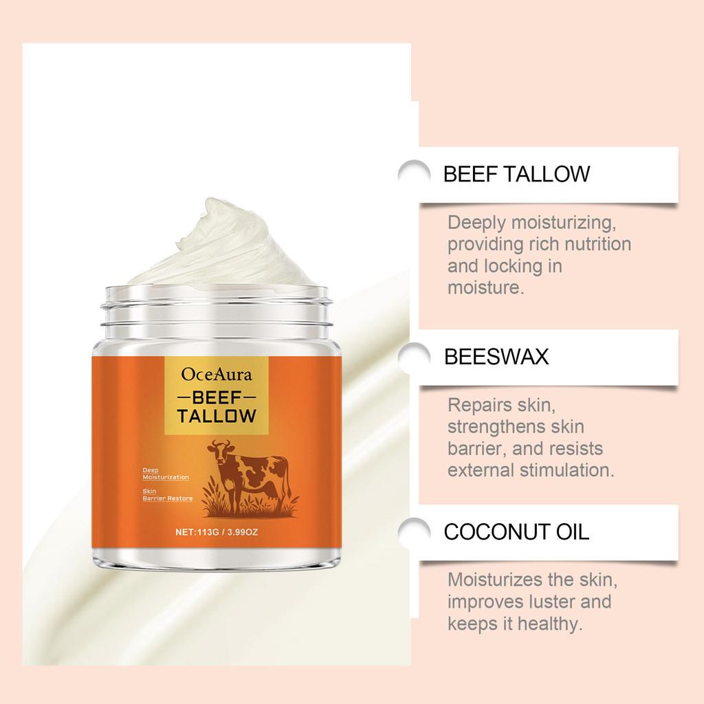 Oceaura Deep Moisturizing Beef Tallow Cream For Hydrated And Firm Skin Elasticity