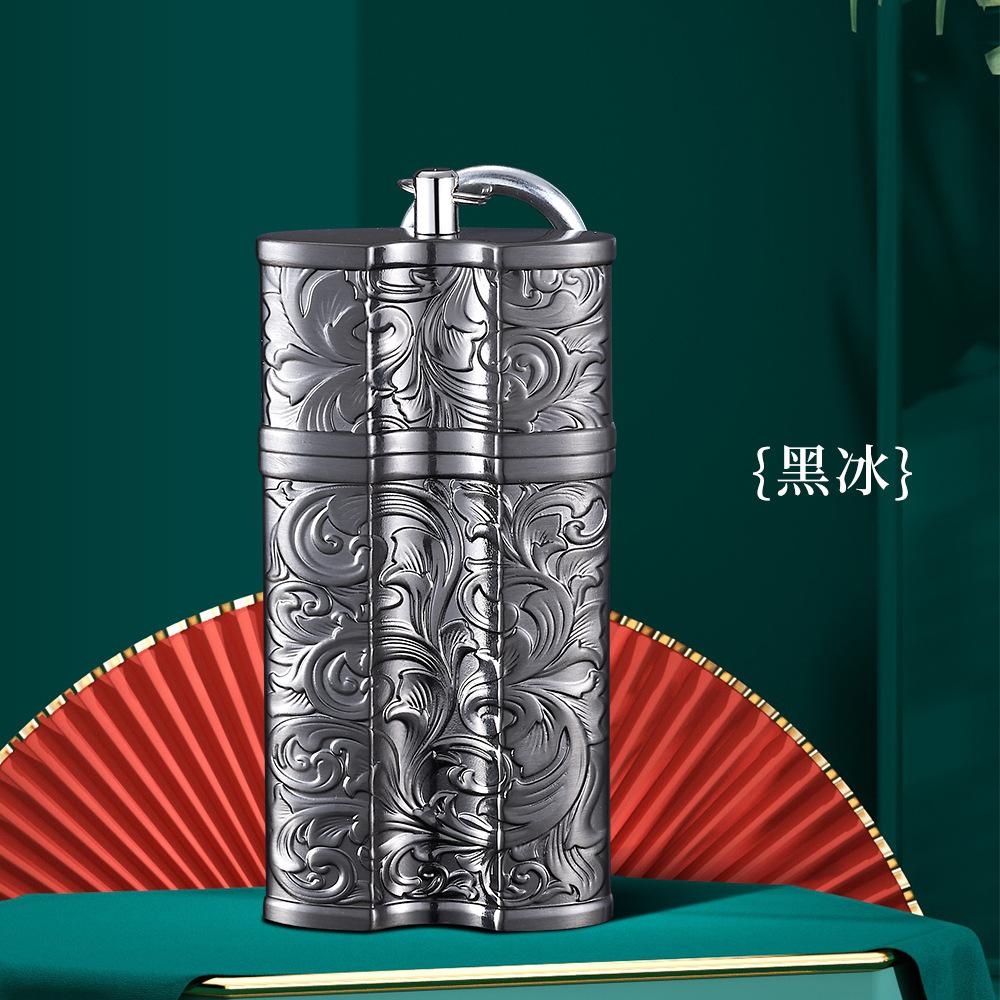 Portable Outdoor Keychain Ashtray - Fashionable Mini Metal Cigar Drawer Ashtray for Home Use - Practical and Convenient Design