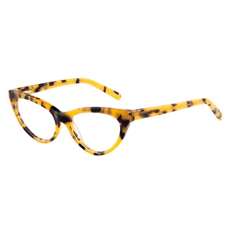 

Vintage Cat Eye Acetate Full-Rim Women s Prescription Glasses with Spring Hinge Durable Eyewear for Office and Daily Use T8097 Single Version&1.56&None