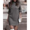 Fashionable Long Sleeve Polo/Turtle Neck Sweater Women's Dress Autumn/Winter Pure Color