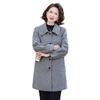 Spring Mid-Length Woolen Coat for Middle-Aged & Elderly Women - Casual Single-Breasted Cardigan with Small Lapel