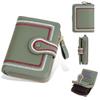 Womens Short Wallet With Zipper Closure And Embroidered Design For Daily Use