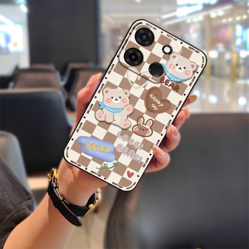 Dirt-resistant Back Cover Phone Case For Infinix X6515/Smart7 Global/Tecno POP7 Fashion Design Soft Case Silicone Cute