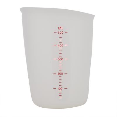 Transparent Soft Silicone Measuring Cup Visual Semi Permeable Milk Cup (500ml)